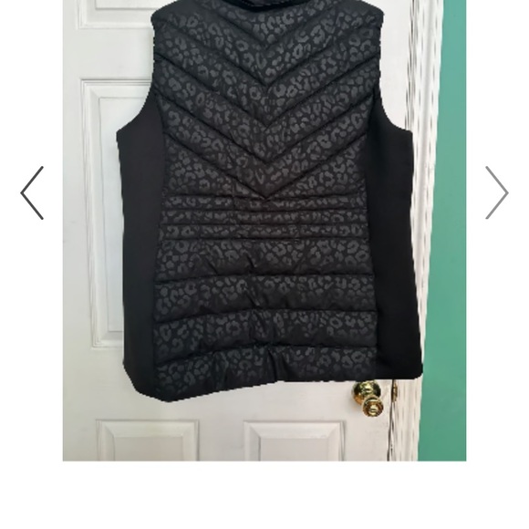 Michael Kors Leopard Print vest with faux fur trim Hood - Picture 13 of 14